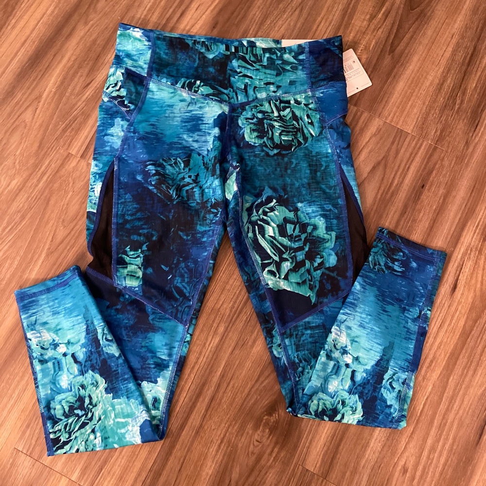 NWT - Champion floral blue and green leggings